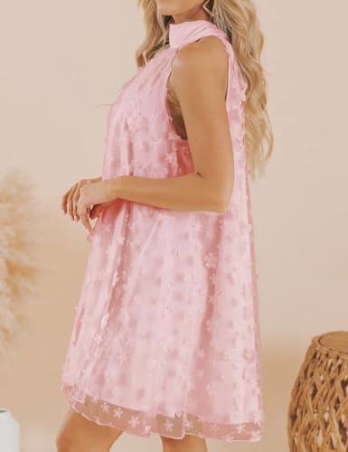 Image of VIMPUNEC Womens Summer Halter Mini A Line Swing Dresses Wedding Guest Formal Cocktail Homecoming Dress