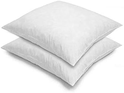 Blue Ridge Home Fashions, 26x26 Feather Euro (2 Pack),Hypoallergenic European Sleep Pillow Inserts Sham Square Form, 2 Count (Pack of 1), WhiteOEKO-TEX STANDARD 100