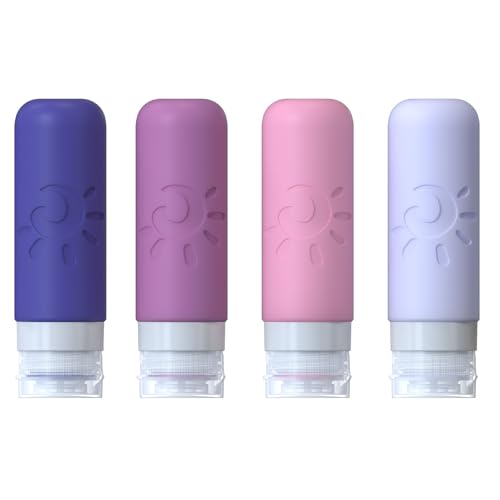 Image of Zafit Travel Bottles for Toiletries, TSA Approved Travel Containers 3oz Leak Proof Travel Tubs Refillable Liquid Travel Accessories for Shampoo Conditioner Lotion Body Wash(Multicolored I)