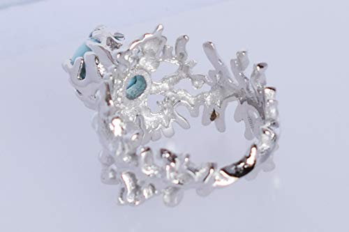 Bague Larimar anti-ternissement en argent hypoallergénique - 5