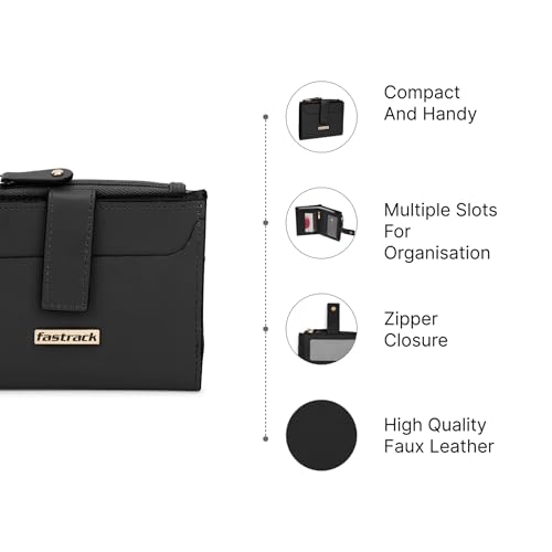 Image of Fastrack Solid Multifold Wallet for Women, Girls and Ladies | with Magnetic Closure