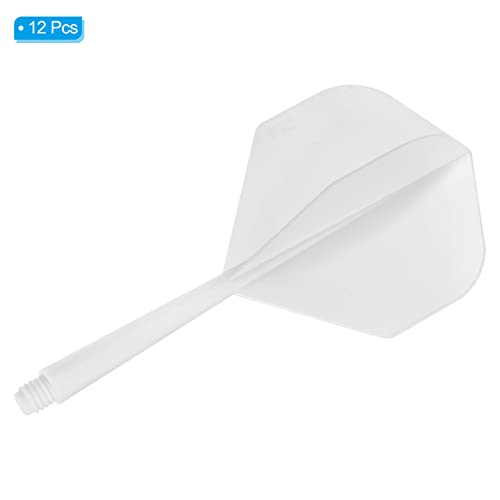 PATIKIL Integrated Dart Shaft & Flights, 12 Pack Lightweight Plastic Dart Flight Set, White - Image 3