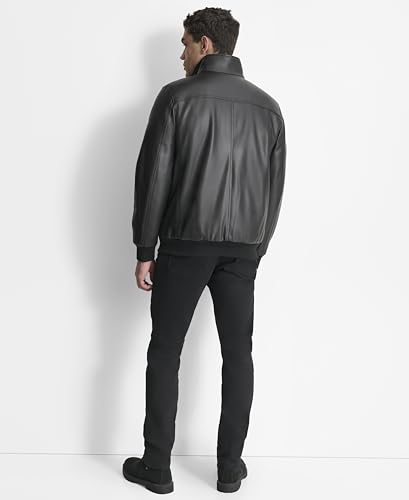 DKNY Men's Faux Leather Soft Durable Jacket4