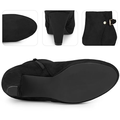 Perphy Low Platform Boots Round Toe Buckle Chunky Heel Ankle Booties for Women3