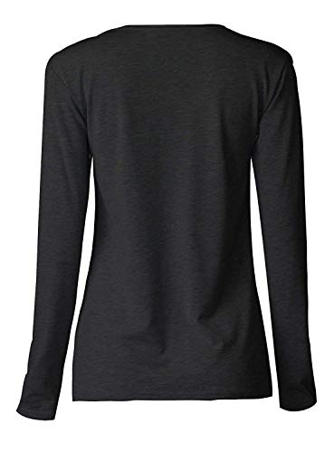 Image of Loxdonz Girls Plain Long Sleeve Scoop Neck T-Shirt Top Kids Basic Stretchy Top