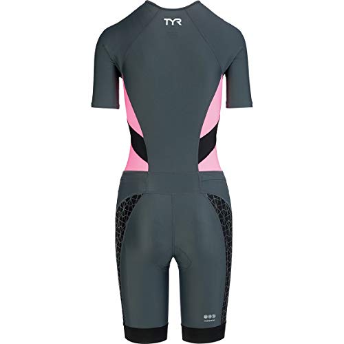 TYR TTSSCF6A194XS Women's Comp Speedsuit Grey/Coral XS