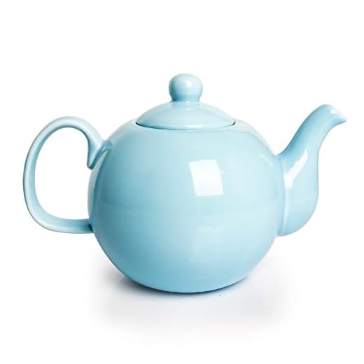 KitchenTour English Porcelain Tea pots -37oz for blooming&loose leaf, Fine Serving Ceramic Tea Pot with Upgraded Strainer Holes for Tea Party-Blue