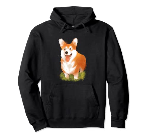 Lustiges süßes Aquarell-Corgi-Hunde-Shirt für Herren, Damen, Jungen, Mädchen Pullover Hoodie