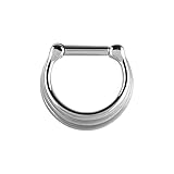 aro septum falso El color acero se mantiene inalterable con el tiempo. Es resistente al agua.