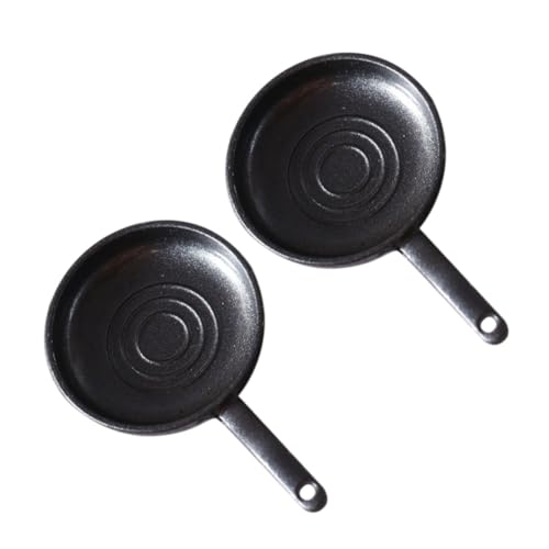 POPETPOP 12 Incluye 2 Sartenes de Juguete Plateadas Huevos Escalfados y Salchichas Accesorios para Casas de Muñecas y Decoración para Fotos