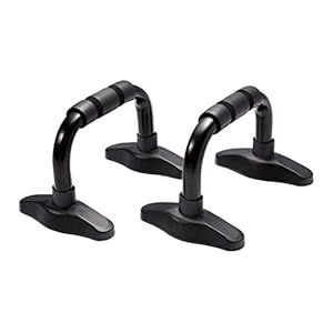 Poignées Pushup Bars, Push Up Stand avec poignée rembourrées en Mousse et antidérapante en Caoutchouc Home Base Équipement d&rsquo;entraînement, Noir