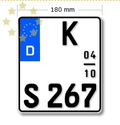 Preisvergleich Produktbild Saisonkennzeichen für Motorrad 180x200mm Deutschland