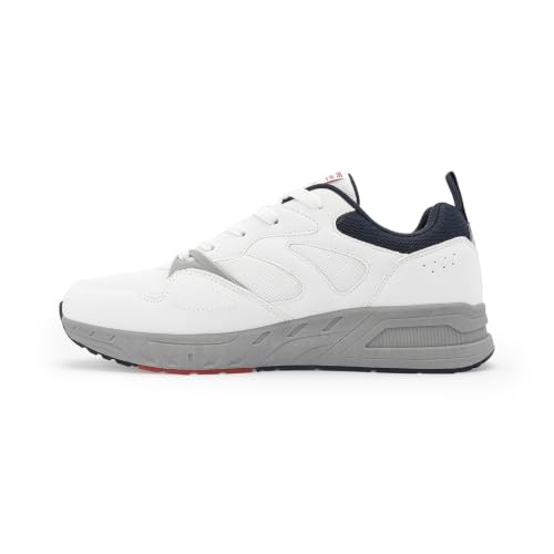 Image of Red Tape Men's Sneakers White Grey Pu Mesh Round Lace-Up