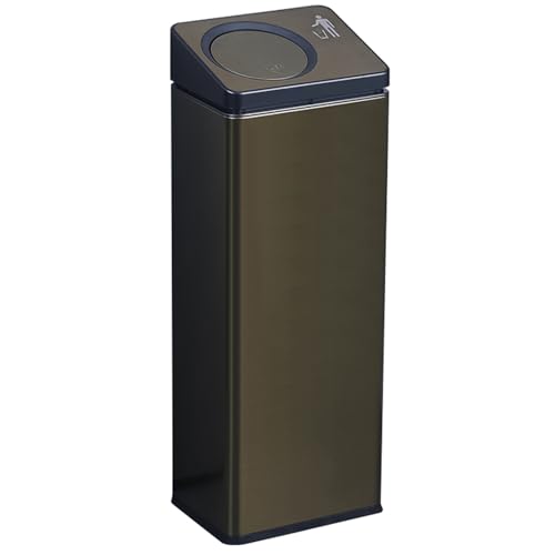 GOCHUSX Commercial Large-Capacity Trash Can, Stainless Steel Indoor Outdoor Trash Can, Removable Inner Bucket Garbage Can for Home, Office, Restaurant(Copper)