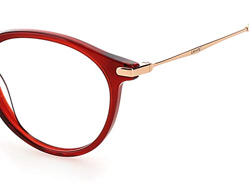 Levi's Lv 5006 Oval Prescription Eyeglass Frames, Red/Demo Lens, 50Mm, 21Mm #TOP3