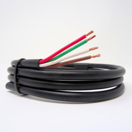 DBG 4 Core Thin Wall Automotive Cable – 12V/24V | 16.5 A | 4 x 1mm² Copper Core | Durable, Flexible, Round Design | Ideal for Auto Wiring, Trailer & Caravan Installations (50 Metre)