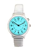 all4udeals Orologio da uomo e da donna, 32 mm, con cinturino elastico e luce notturna, moderno