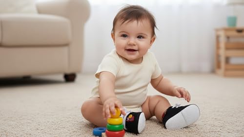 Image of Butterthief Unisex Baby Prewalking Shoes for Newborn Boys & Girls | Soft Sole Infant Bootie with Anti-Slip Bottom | Lightweight Cotton Footwear Early Walker Shoes (3-6 Months, 11 CM)