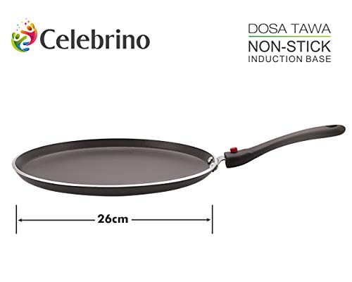 Image of Celebrino Pots & Pan 4 Pieces Set Heavy Guage 4mm Thick Aluminum Cookware for Induction /Electric /Ceramic /Gas Stove Tops |3-Layer Nonstick Coatings|Removable Heat-Resistant Handle, Black