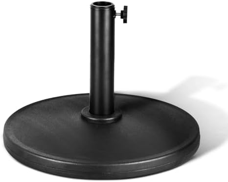 KEPLIN 9kg Cast Iron Effect Parasol Base – Heavy Duty Metal Garden Patio Furniture Stand for Umbrella, Canopy, Gazebo, Awning etc. – Diameter 45mm (9 kg, Black Plain) - View 3