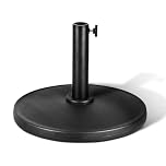 KEPLIN 9kg Cast Iron Effect Parasol Base – Heavy Duty Metal Garden Patio Furniture Stand for Umbrella, Canopy, Gazebo, Awning etc. – Diameter 45mm (9 kg, Black (Plain))