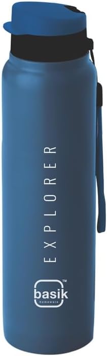 BASIK EXPLORER 1100 Single Wall Stainless Steel Bottle - Blue 940 ml Sipper (Pack of 1)
