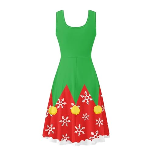 Image of Dreaweet Casual Sleeveless Dresses for Women Girls, Round Neck Tank Dresses with Pockets Summer Sundress Size XS-4XL