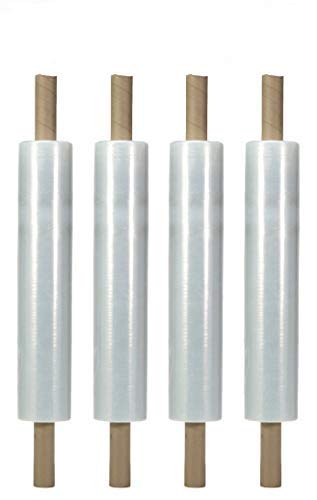 20 Inches X 1000 Feet Roll - Thick 80 Gauge - Plastic Film Shrink Wrap, For Moving Furniture Pallet Box Wrapping, Heavy Duty Stretch Industrial With Handles, Made In Usa, Clear (4-Pack) #TOP19