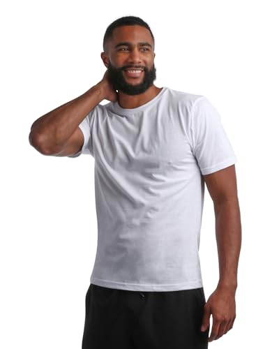 Bass Creek Outfitters Men's T-Shirt - 3 Pack Basic Crewneck and V-Neck Undershirts - Size Up for Ideal Fit (Sizes: S-XL)3