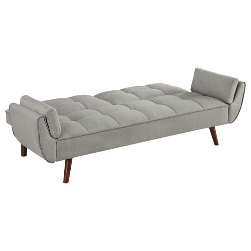 Coaster Home Furnishings - Caufield - Fabric Upholstered Convertible Sofa Bed with Biscuit-Tufted Back and Attached Arm Cushions - Mid-Century Modern - Living Room - Gray - 360096