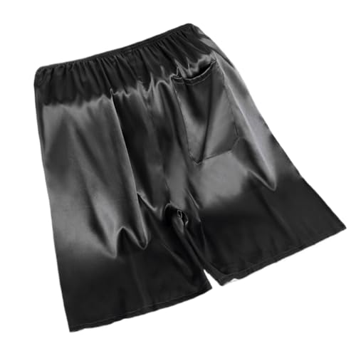 Premium Comfort Silk Satin Soft Pajama Shorts Men's Sleep Pants Lounge Soft Sleepwear Elastic Waistband