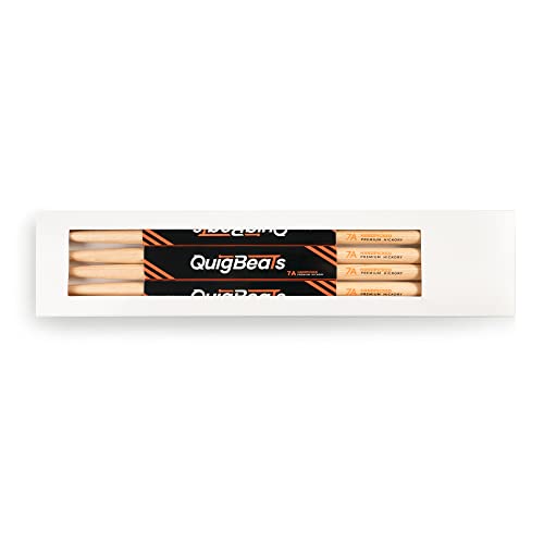 Quigbeats Drum Sticks, Premium Hickory 7A Drumsticks, Pitch Matched Drumsticks For Adults & Kids 3 Pair - A #TOP6