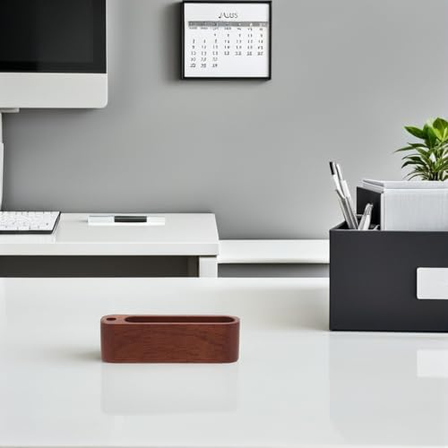 Tarjetero de escritorio PRETYZOOM con tacto cómodo y soportes de madera 4