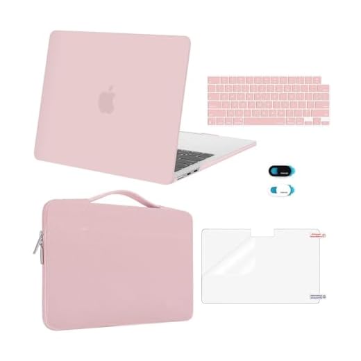 MOSISO Compatible with MacBook Air 13 inch Case 2026 2025 2024 2023 2022 M4 A3240 M3 A3113 M2 A2681, Hard Shell&Sleeve Bag&Keyboard Skin&Webcam Cover&Screen Film for MacBook Air 13.6, Baby Pink