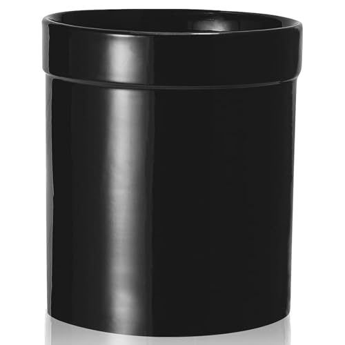 MEIGUI Ceramic Utensil Holder, Large Kitchen Crock Pure Black