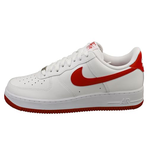 Image of Nike Air Force 1 '07 Men's Shoes (FJ4146-106, White /White /Dragon Red) Size 12