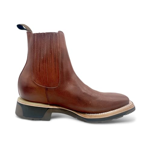 Men’s Square Toe Leather Ankle Boot Rubber Sole2