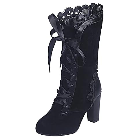TEELONG Women's Mid Calf High Heel Boots Cover