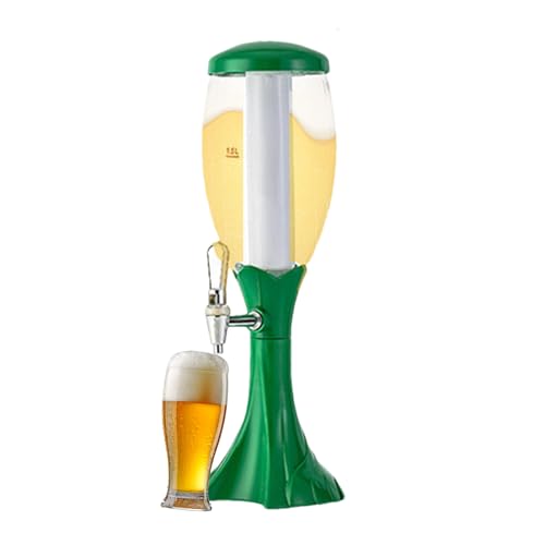 Dispensador de cerveza de mesa - torre de bebida, contenedor de bebidas | Dispensador de iluminación LED con tubo de hielo y grifo, barril de whisky creativo para bar, fines de salón pe