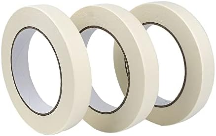 3 Pack White Masking Tape - 0.7 inch x 55yds. General Purpose Painters Tape for Safe Wall Painting,Office,Labeling, Edge Finishing