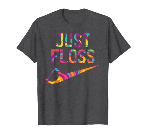 Just Floss Funny Dental Oral Hygienist RDH Dentist Assistant T-Shirt, Men, Dark Heather Grey, Small