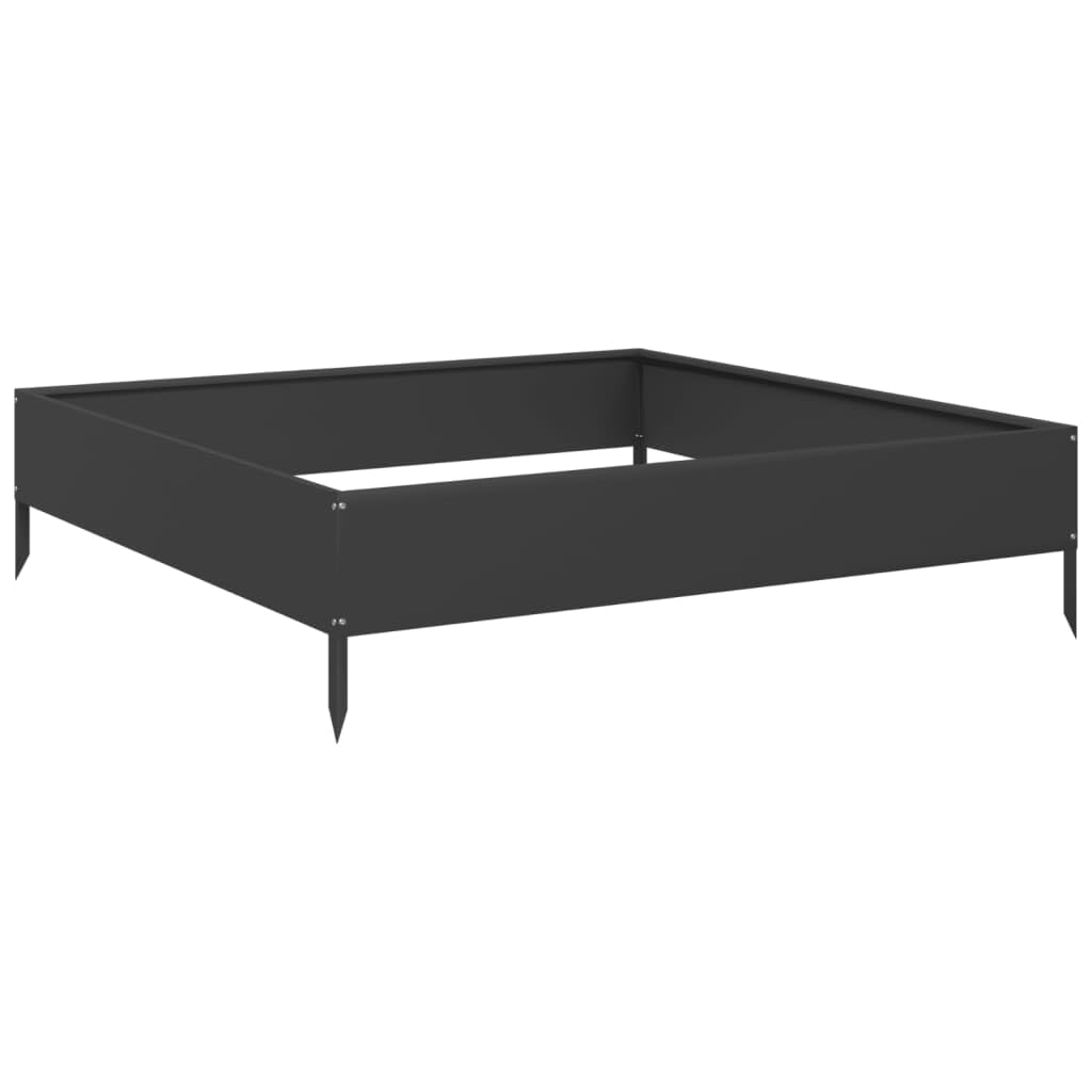Arriate de Acero Negro 100x100x26 cm, Mesa De Cultivo, Huerto Domestico, Cultivo De Plantas Aromaticas, Arriate De Jardín - 851017
