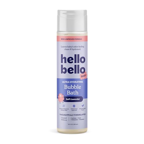 Image of Hello Bello Ultra-Hydrating Baby Bubble Bath, Soft Lavender Scented, Tear Free & Safe for Sensitive Skin, 10oz Bottle