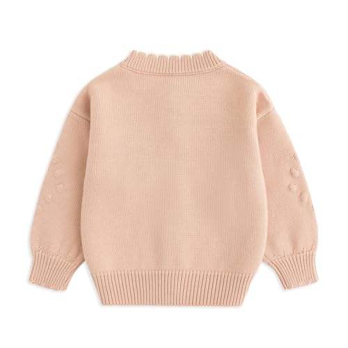 Simplee kids Toddler Sweater Little Girl Knitted Cardigan Flower Embroidery Coat for Spring and Fall