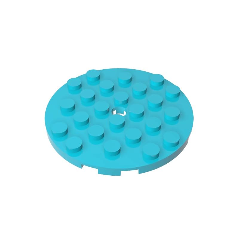 Gobricks GDS-843 Plate Round 6x6 with Hole 10PCS Compatible with Lego 11213 6015349 6187587 DIY Parts and MOC Components for Major Brick Brands Color: