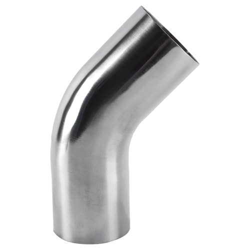Gurtt Coude en acier inoxydable à 45 degrés, coude universel pour tuyau d'échappement pour applications automobiles et industrielles (51 mm)