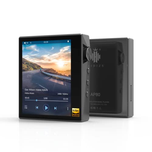 HIDIZS AP80 Hi-Fi Bluetooth MP3 Player, Portable High Resolution Digital Audio Player with LDAC/aptX/DSD, Lossless Music Player with Full Touch Screen (Gray)