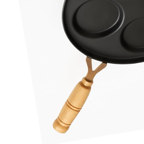 Image of Iron Uttapam Pan 23 cm with Wooden Handle, 4 Cavity