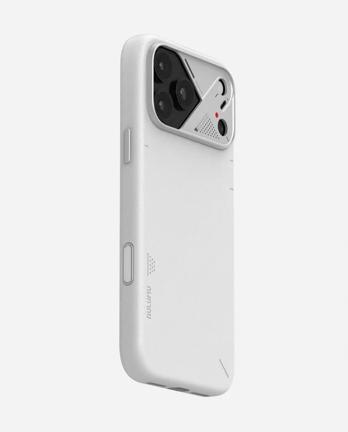 Aulumu A17 Vegan Leather CoolHyper iPhone 17 Pro Max Case | Camera Control | with Cooling Fins | Luxury Comfort | Compatible with MagSafe | Complete Wrap-Around - White