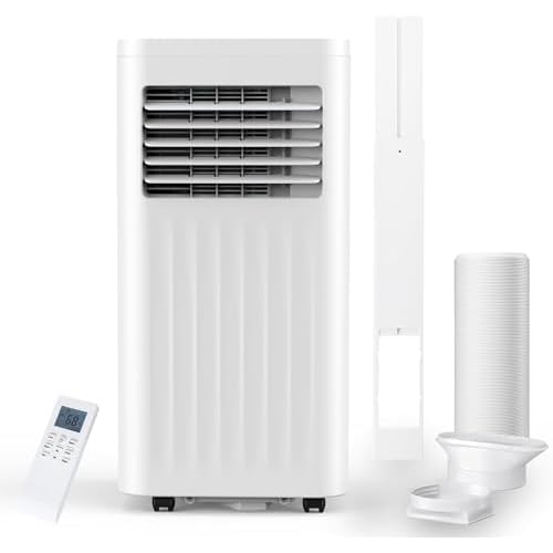 Portable Air Conditioner 8000 BTU, Remote Control, Fan Mode, Cools 350sq. ft, 24 Hour Timer, Quiet Operation,Window, 2 Fan Speed for Bedroom Office Home Dorm